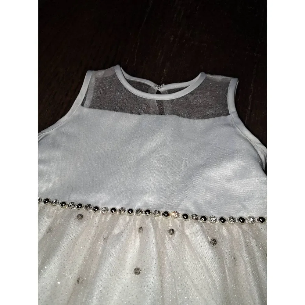 6 American Princess Ivory Sleeveless Rhinestone Embellished Dress Wedding Easter